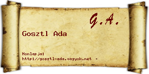 Gosztl Ada névjegykártya